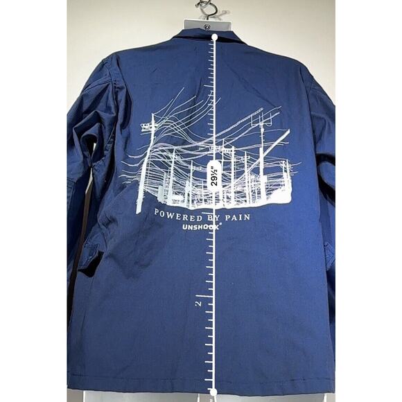 Unshook Disaster Tested Powered By Pain Blue Military Mechanic Shop Jacket L - Picture 7 of 8